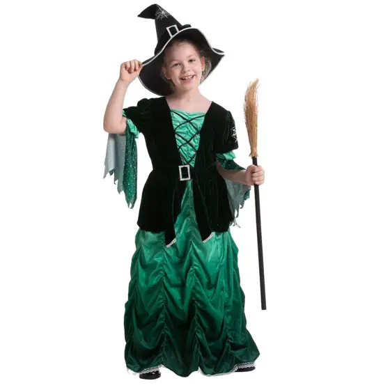 Disfraz de Bruja Verde Malvada para Niña