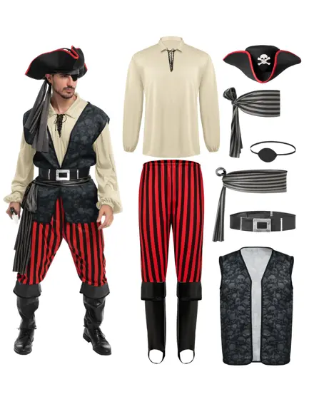 Disfraz de Pirata para Hombre Beige