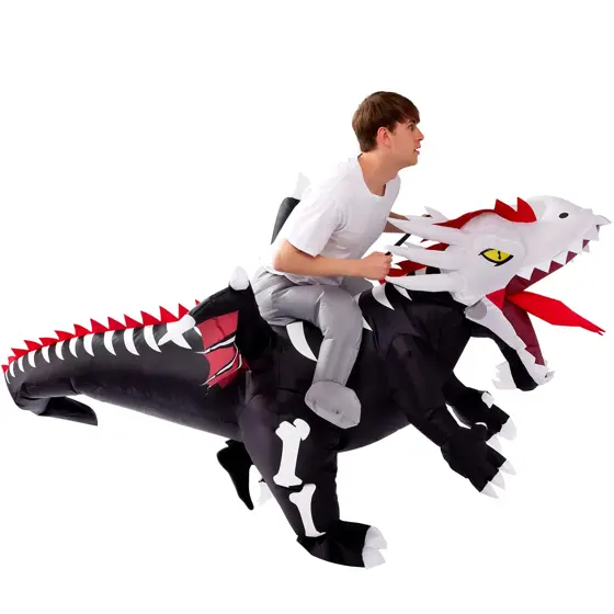 Disfraz Inflable Montando Dragón Esqueleto