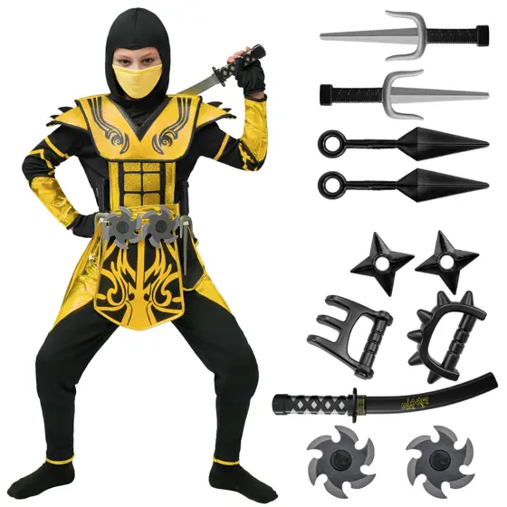 Disfraz de Ninja Dorado Infantil