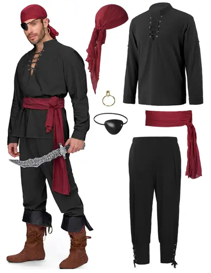 Disfraz de Pirata para Hombre Negro
