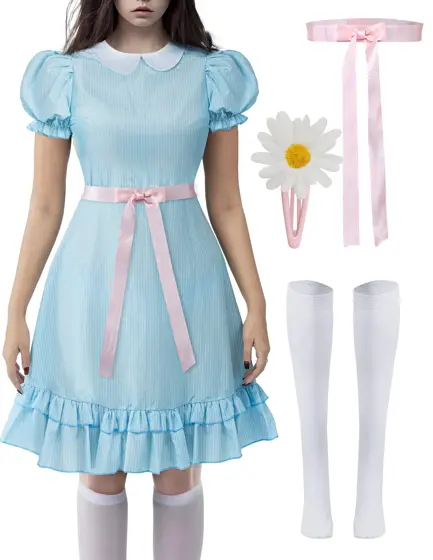 Disfraz Vestido de Muñeca Siniestra Azul para Mujer