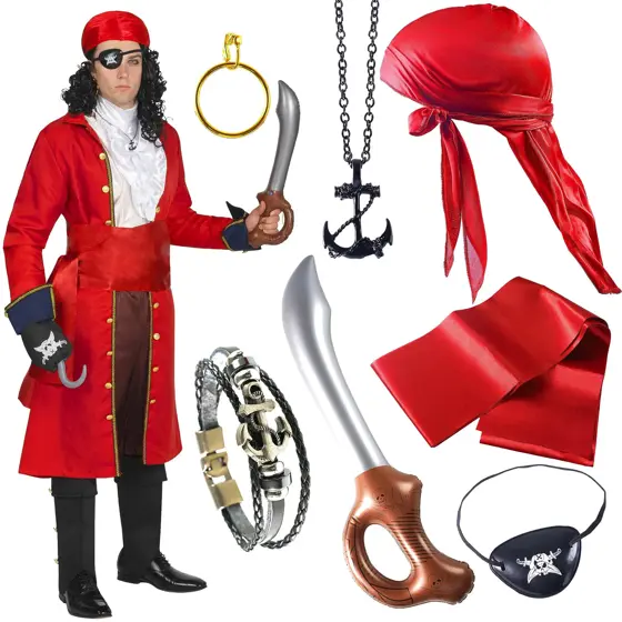 Set Disfraz de Capitán Pirata con Pañoleta