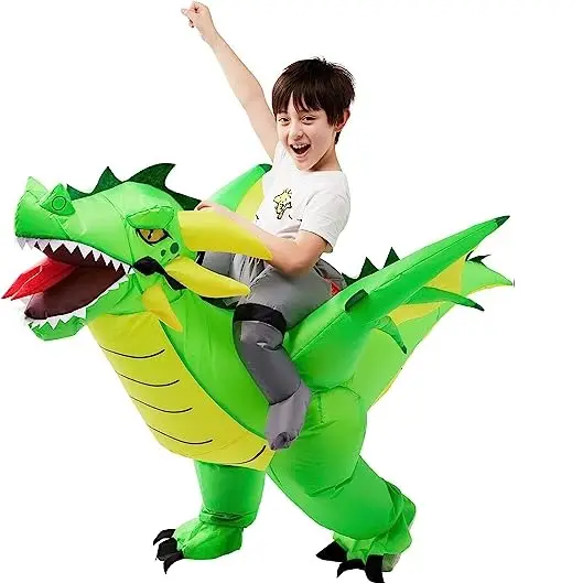 Disfraz Inflable Montando Dragón Verde Infantil