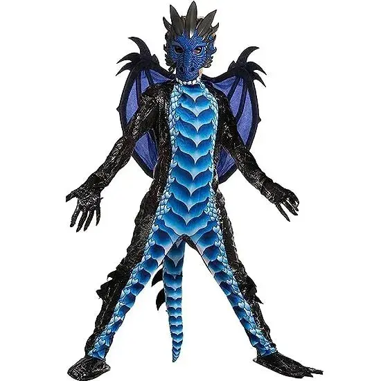 Disfraz de Dragón Negro y Azul para Niño