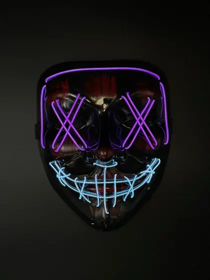 Máscara LED Neón Voltage Morado y Azul