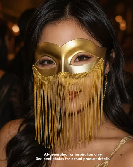 Máscara con Flecos Espejismo Dorado