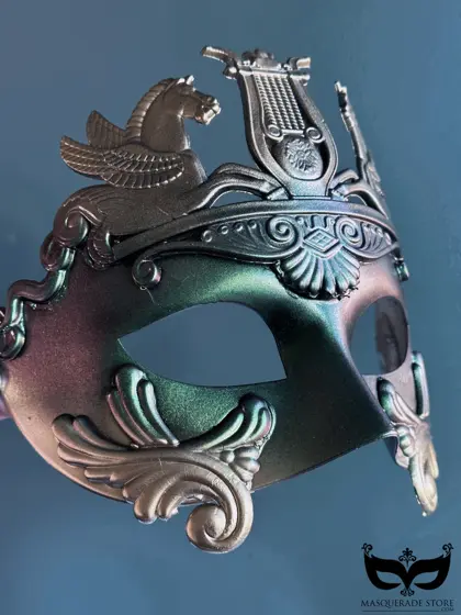 Máscara Gladiador Caballo Verde Metálico