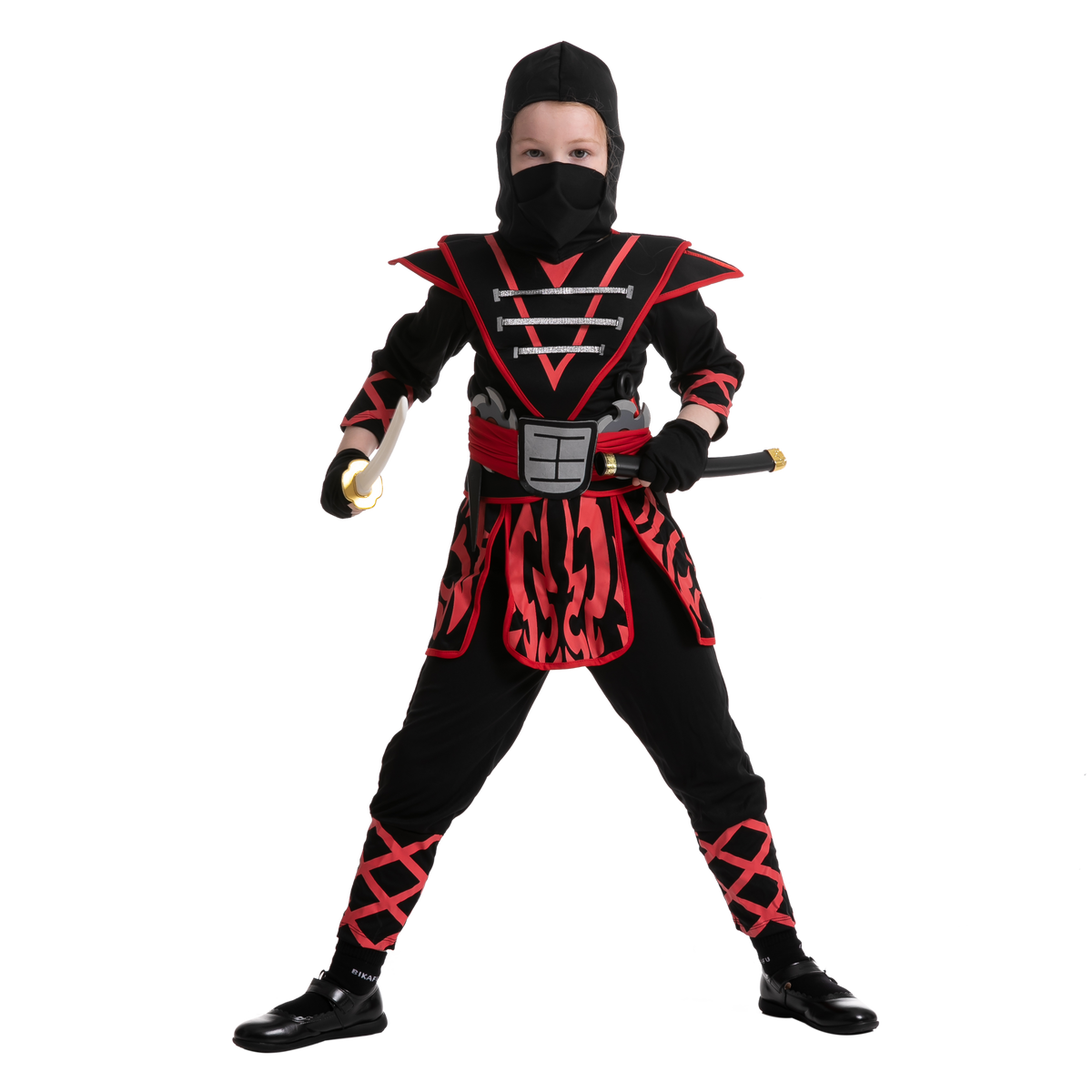 Disfraz de Ninja Samurái Rojo para Niña, foto 1 de 9