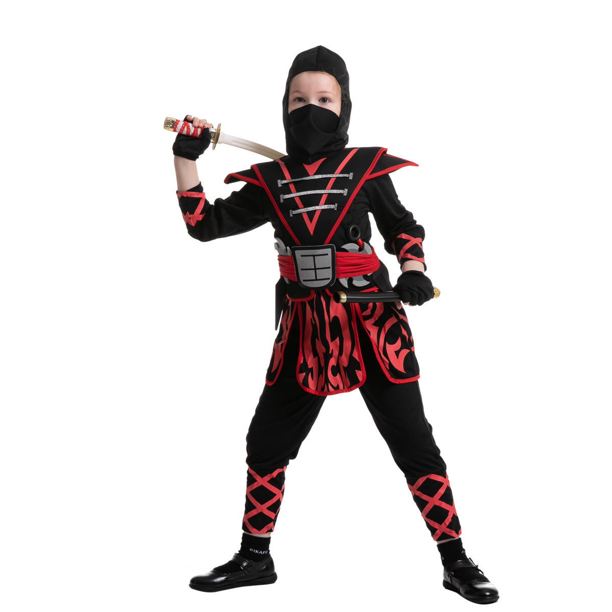 Disfraz de Ninja Samurái Rojo para Niña, foto 3 de 9