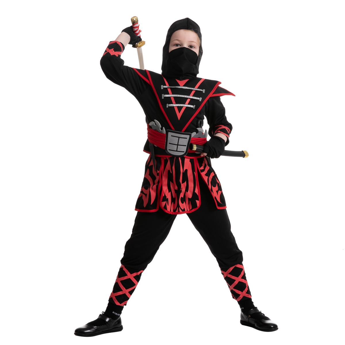 Disfraz de Ninja Samurái Rojo para Niña, foto 5 de 9