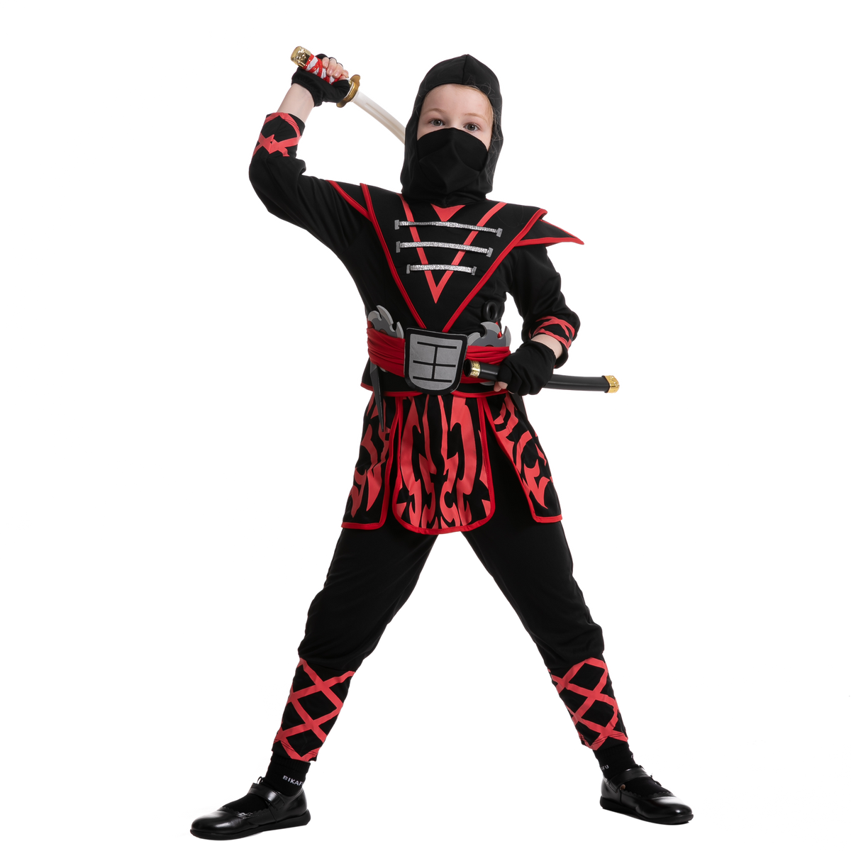 Disfraz de Ninja Samurái Rojo para Niña, foto 9 de 9