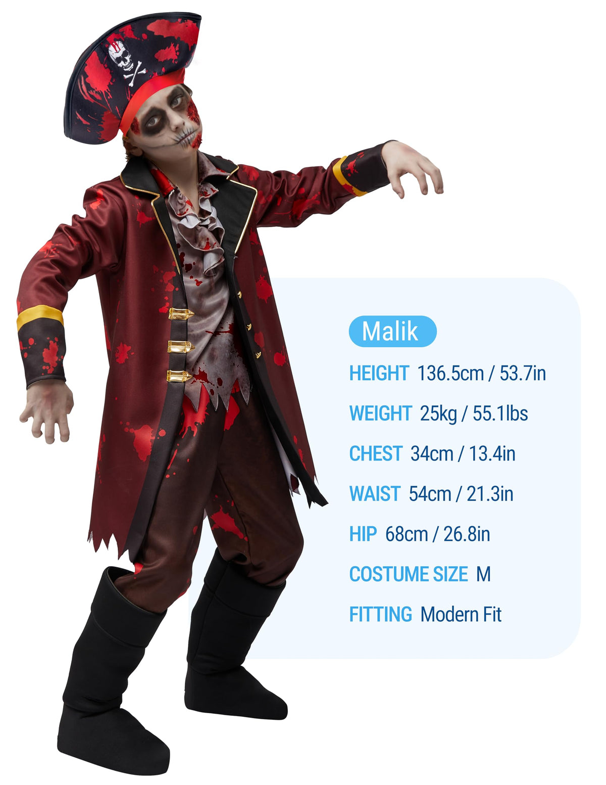 Disfraz de Pirata Zombie para Niño, foto 4 de 8