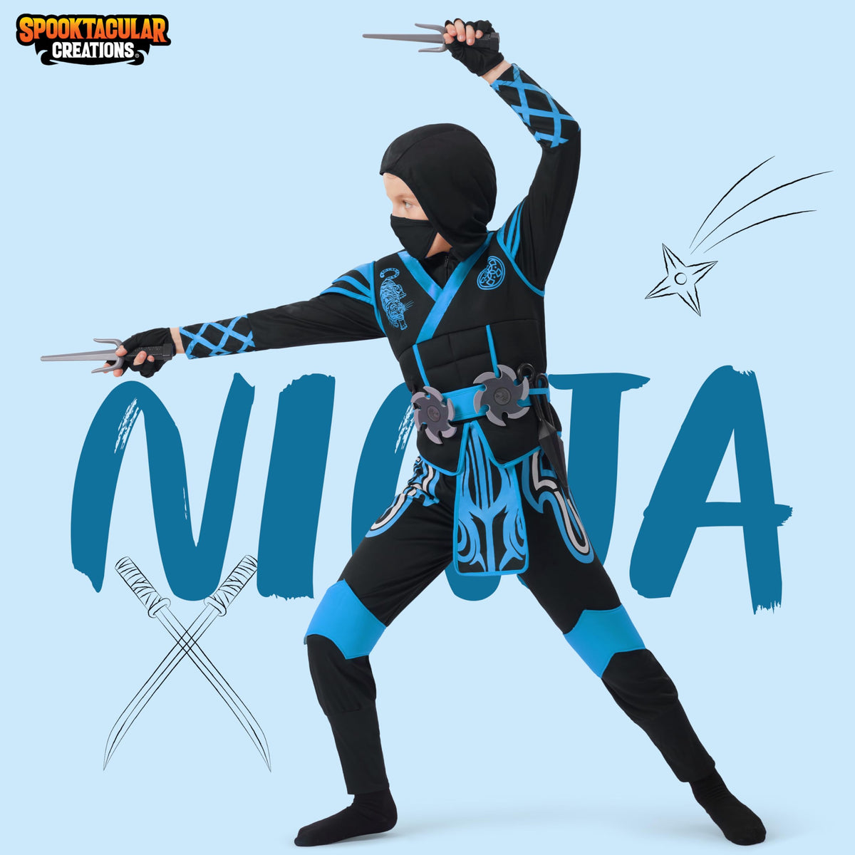 Disfraz de Ninja Azul Infantil, foto 2 de 8