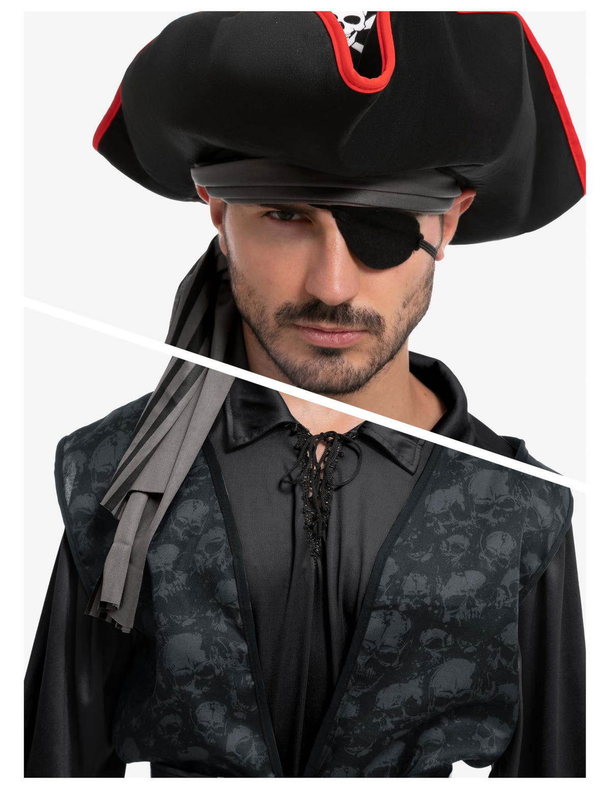 Disfraz de Pirata Oscuro para Hombre Negro, foto 5 de 8