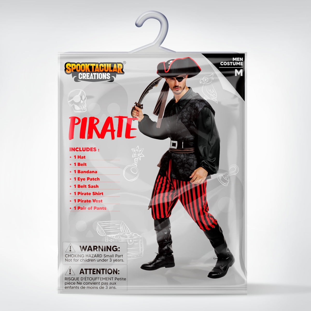 Disfraz de Pirata Oscuro para Hombre Negro, foto 7 de 8