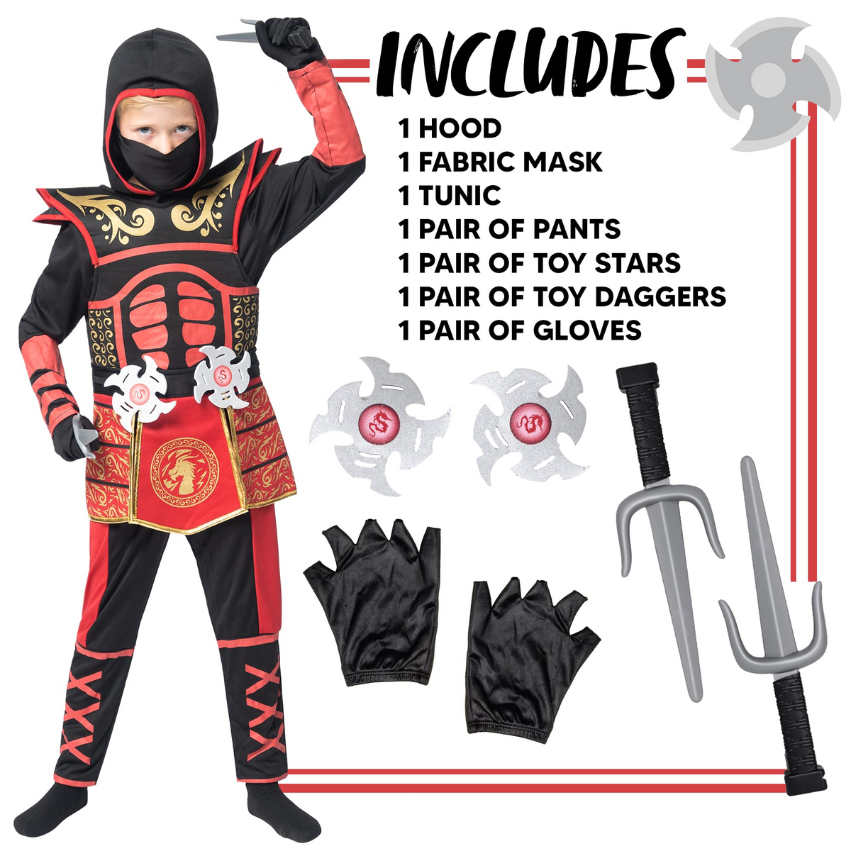 Disfraz de Ninja Escarlata para Niño, foto 5 de 8