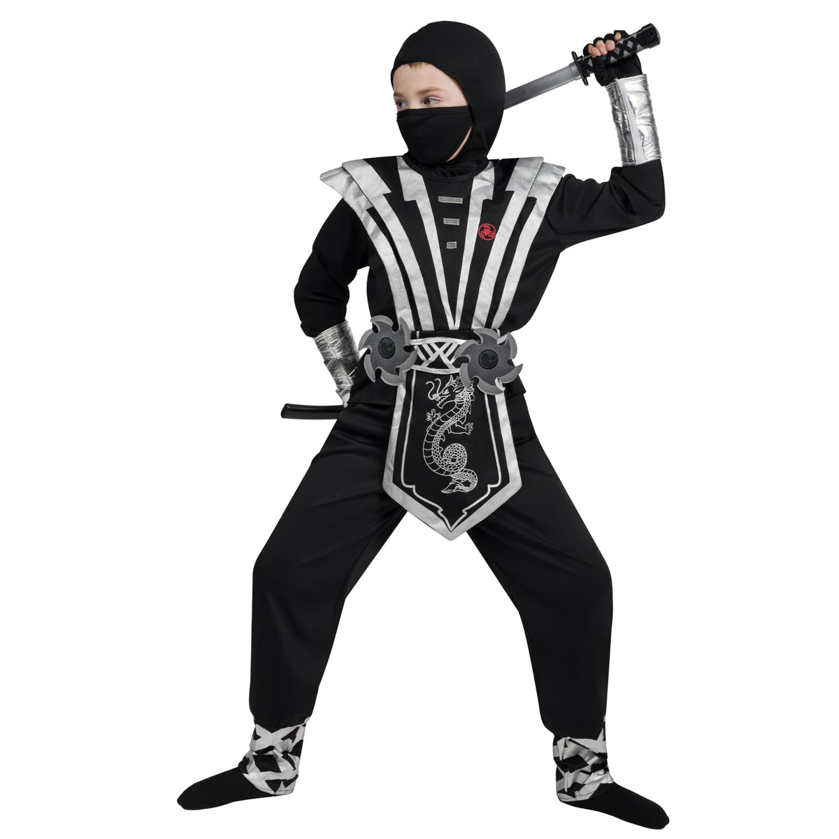 Set Disfraz de Ninja Plateado Infantil, foto 4 de 8