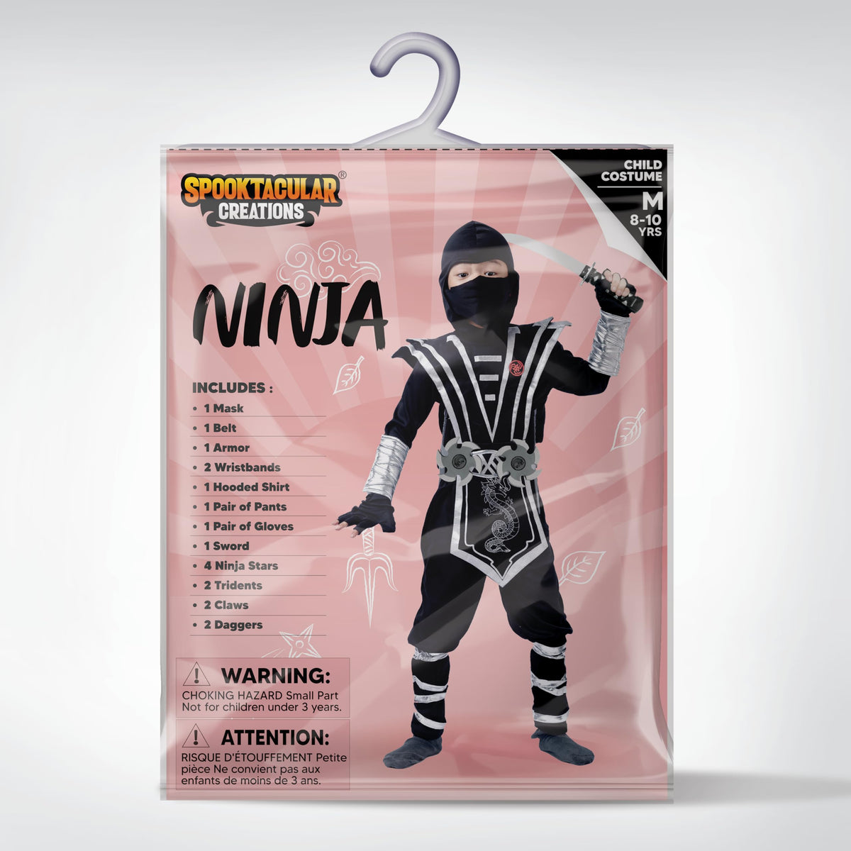 Set Disfraz de Ninja Plateado Infantil, foto 7 de 8