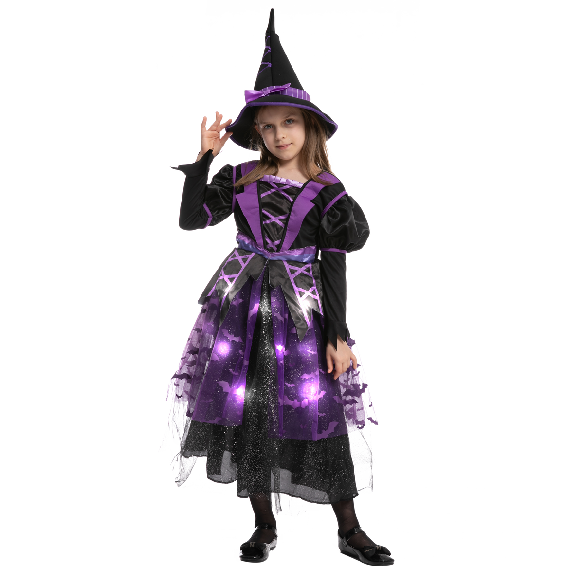 Disfraz de Bruja de Cuento con Luces LED para Niña, foto 1 de 8