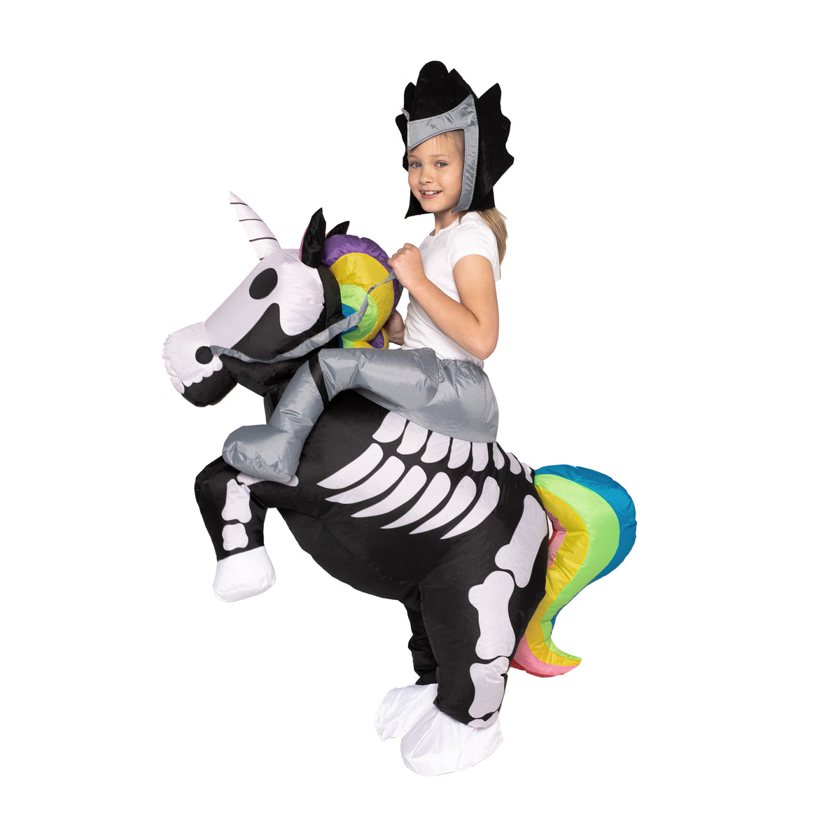 Disfraz Inflable Montando Unicornio Esqueleto para Adulto, foto 8 de 8