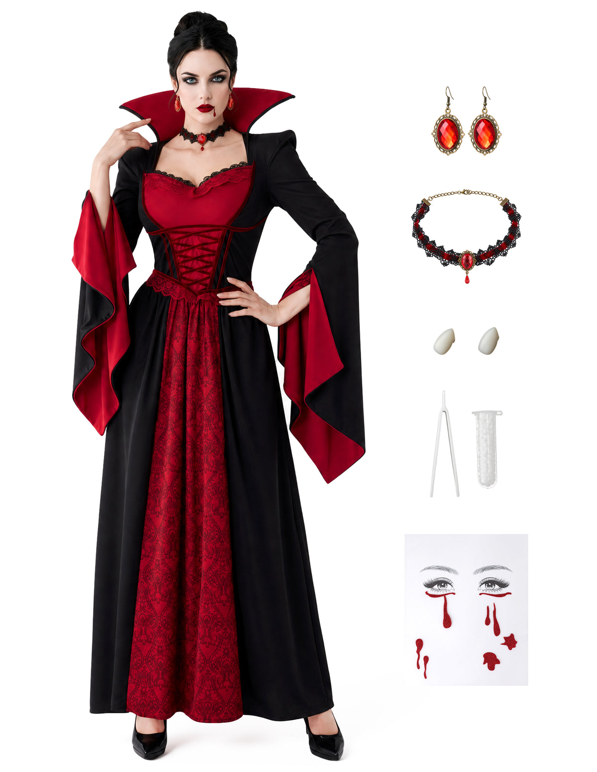 Set Disfraz de Vampiresa para Mujer, foto 1 de 7