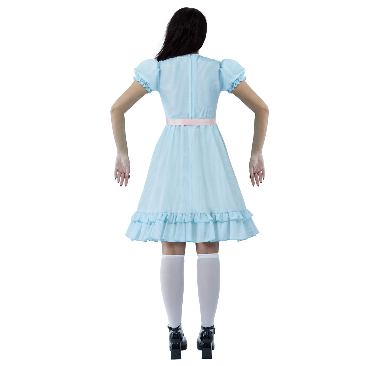 Disfraz Vestido de Muñeca Siniestra Azul para Mujer, foto 4 de 7