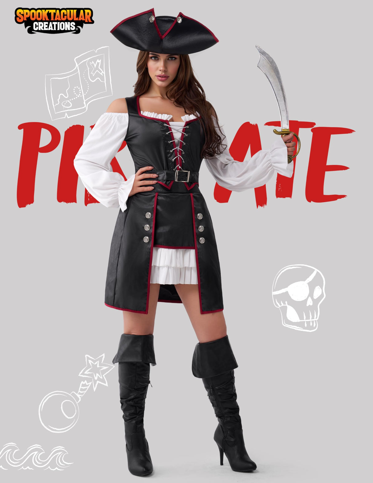 Disfraz Vestido de Pirata para Mujer, foto 2 de 7