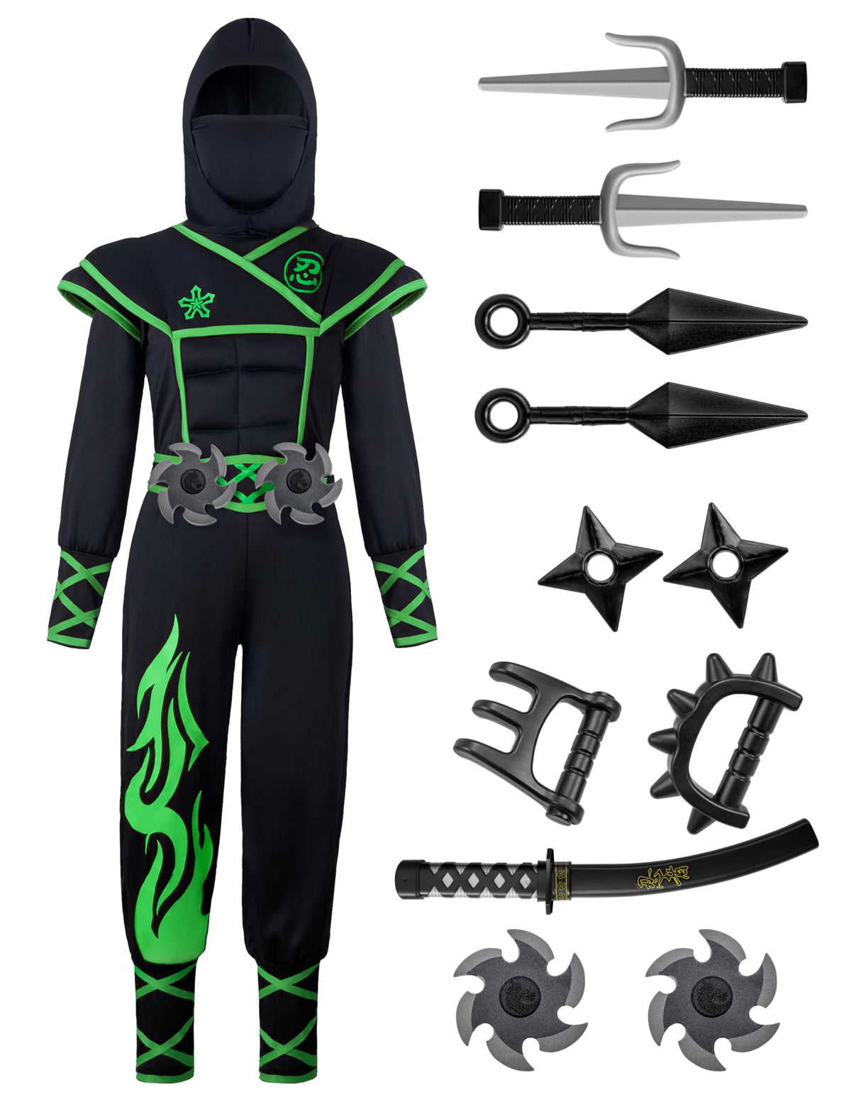 Disfraz de Ninja Verde Infantil, foto 3 de 7
