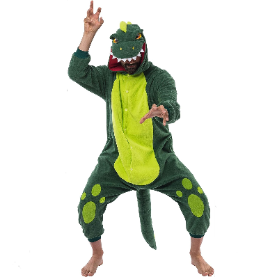Enterizo Pijama de Dinosaurio de Felpa para Adulto, foto 1 de 7