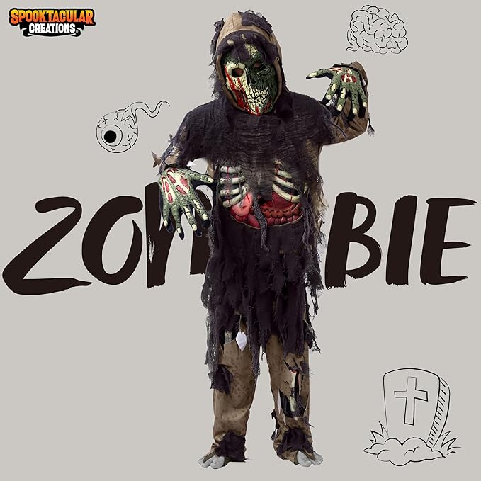 Disfraz de Zombie Esqueleto del Pantano Infantil, foto 2 de 7