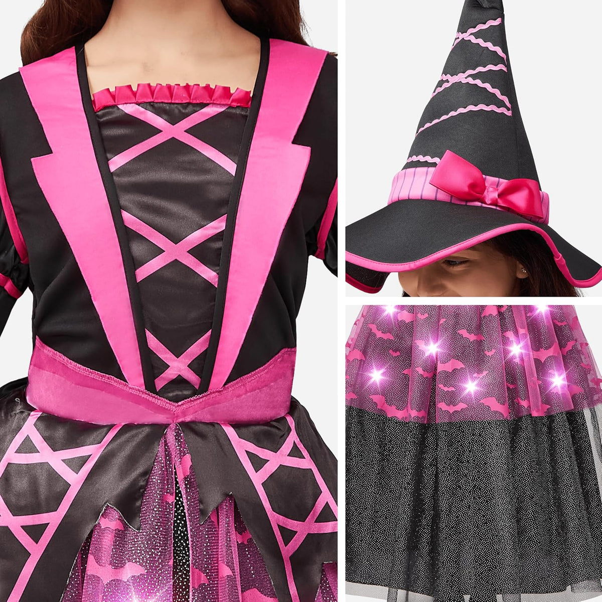 Disfraz de Bruja Rosa Infantil, foto 3 de 7