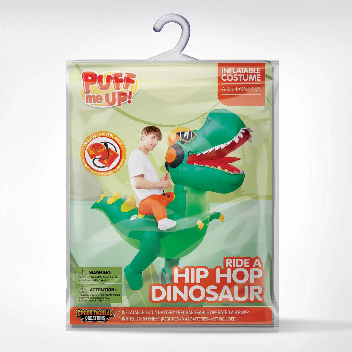 Disfraz Inflable Montando T-Rex Hip-Hop, foto 7 de 7
