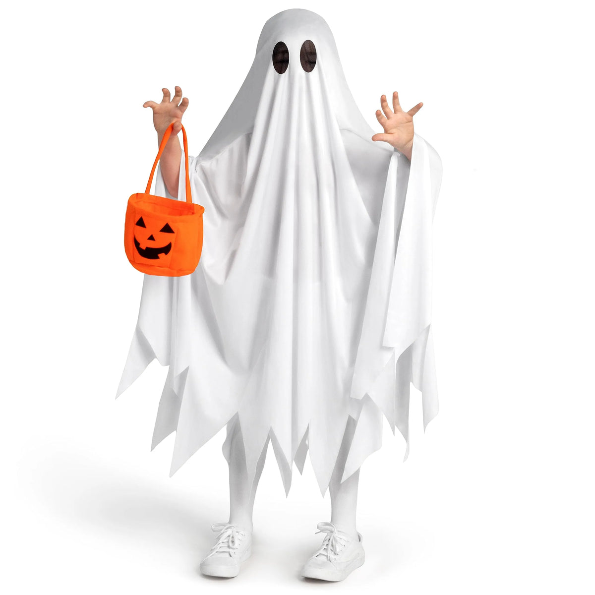 Disfraz de Fantasma Blanco con Bolsa de Calabaza, foto 3 de 7