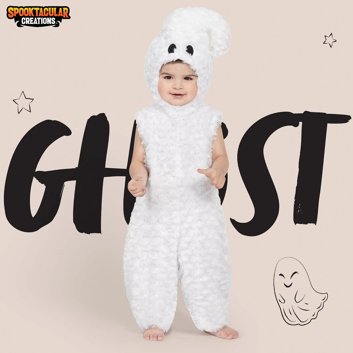 Enterizo de Fantasma con Capucha para Niños Pequeños, foto 2 de 7
