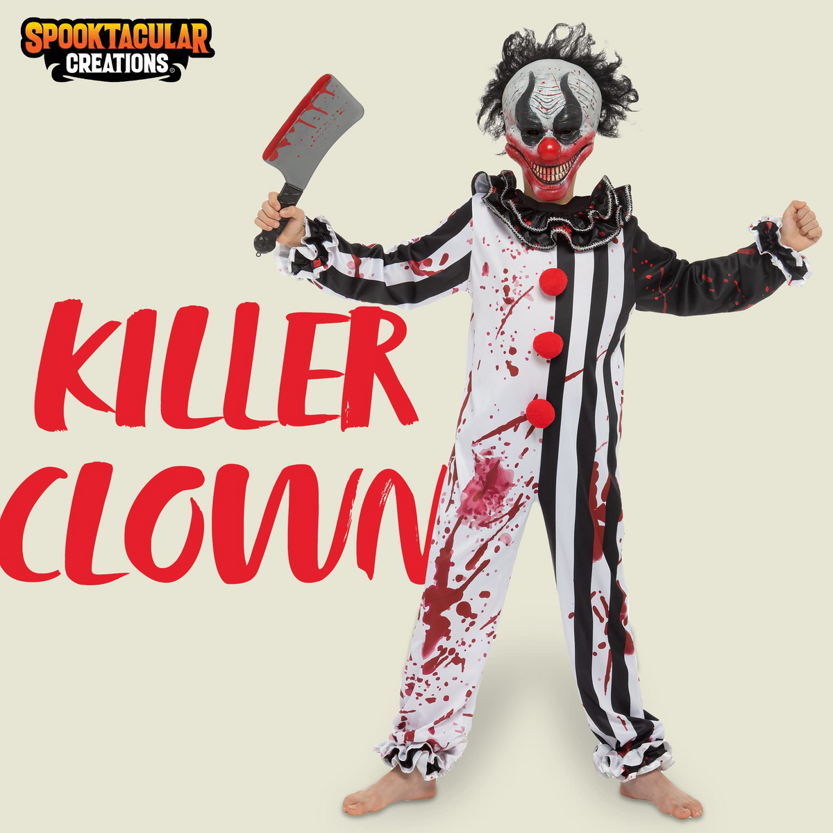 Disfraz de Payaso Asesino de Terror para Niño, foto 2 de 7