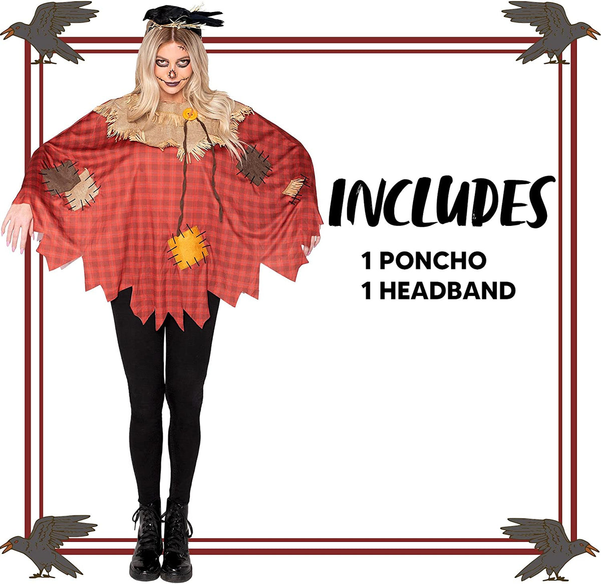 Disfraz Poncho de Espantapájaros para Mujer, foto 2 de 7