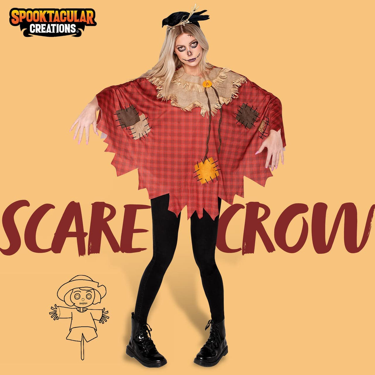 Disfraz Poncho de Espantapájaros para Mujer, foto 7 de 7