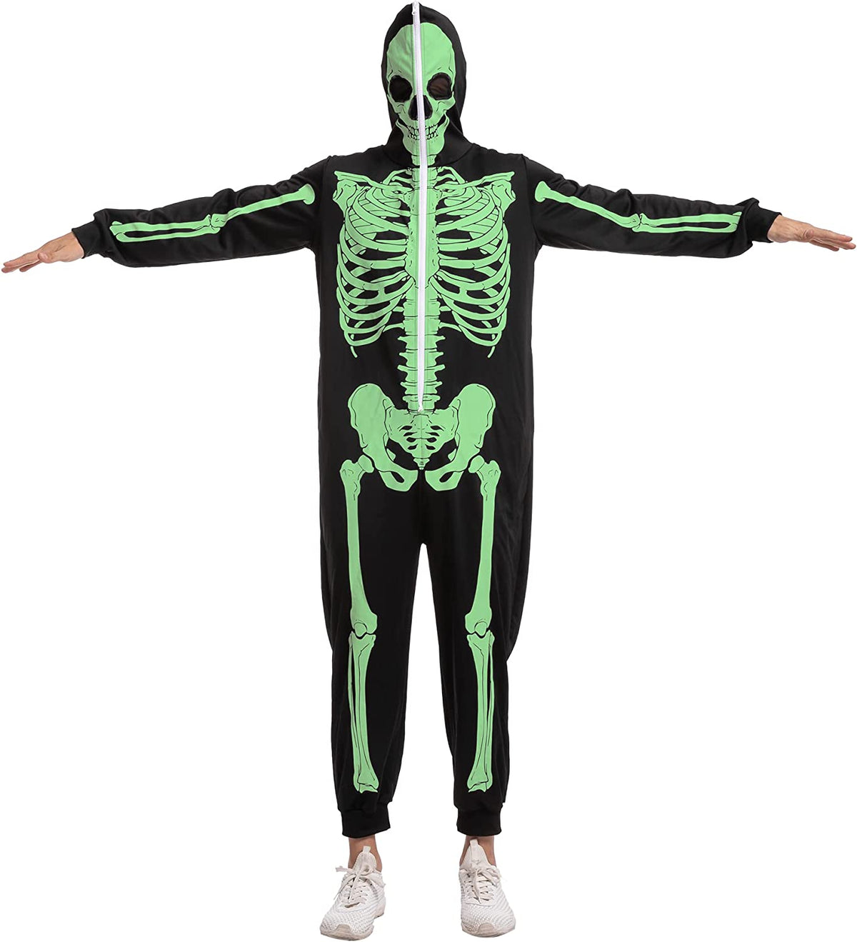 Enterizo de Esqueleto Brilla en la Oscuridad para Hombre, foto 1 de 7