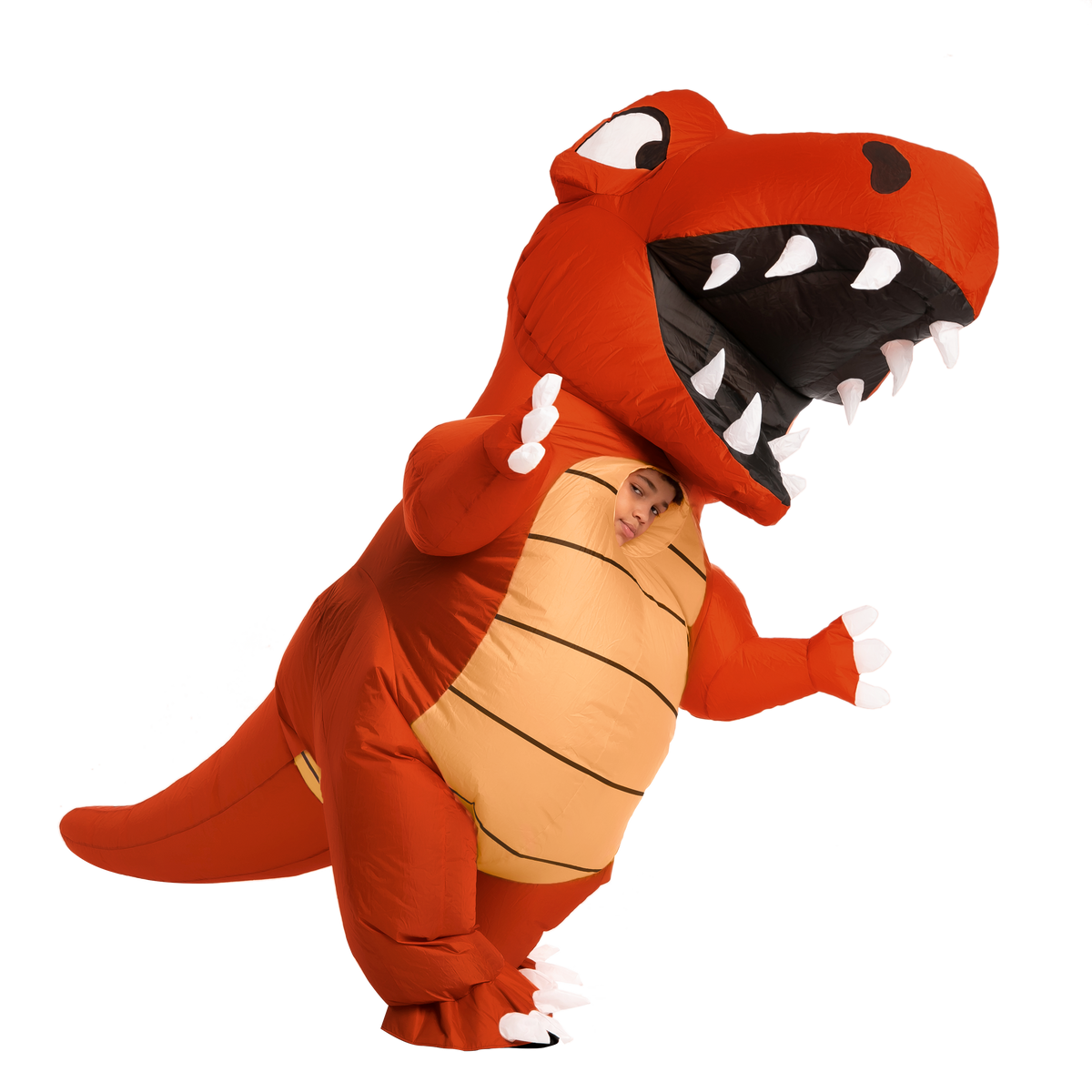 Disfraz Inflable de Dinosaurio Rojo Cuerpo Completo Infantil, foto 2 de 7