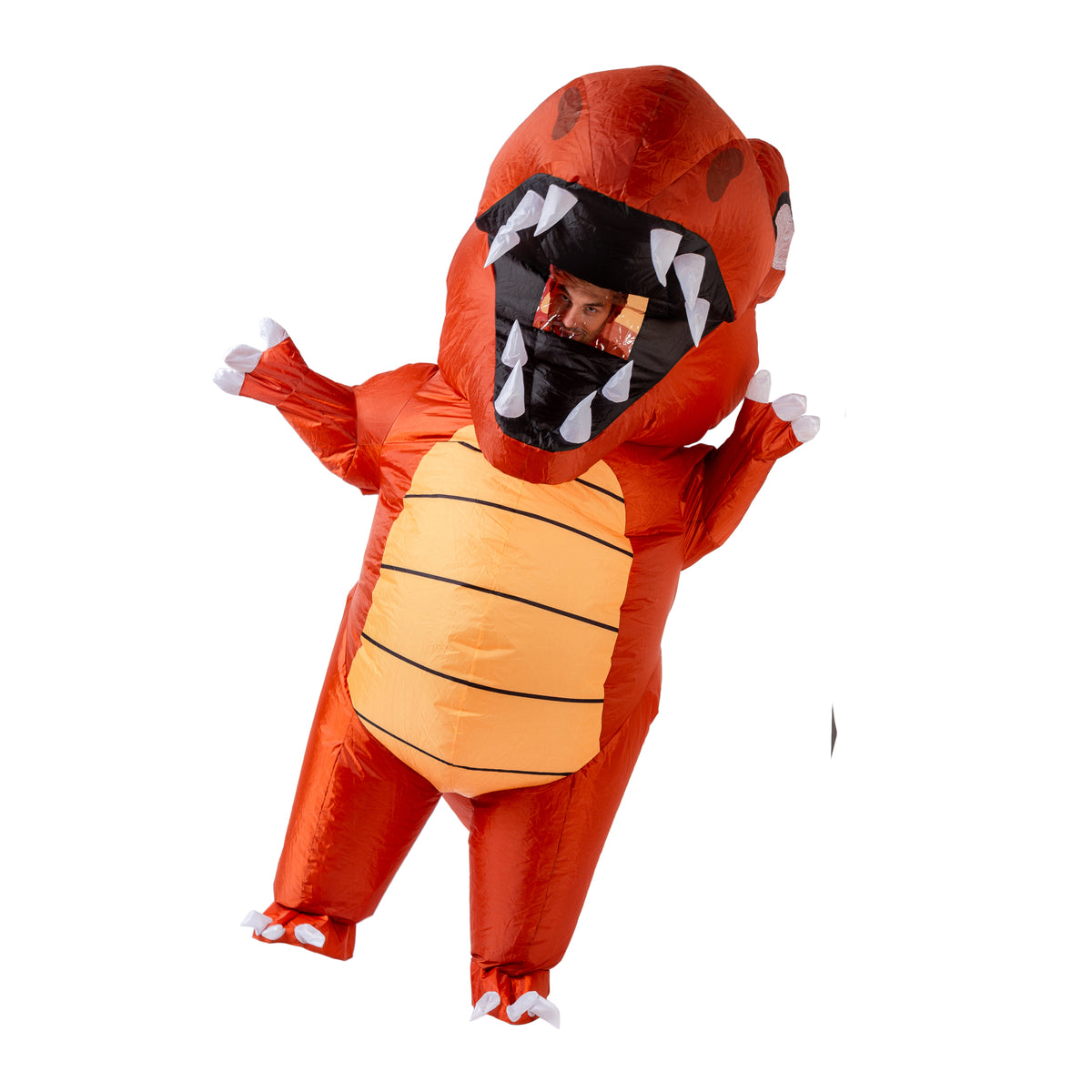Disfraz Inflable de Dinosaurio Rojo Cuerpo Completo Infantil, foto 3 de 7