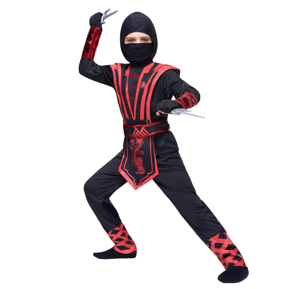 Disfraz de Ninja Rojo Cosplay Infantil, foto 3 de 7