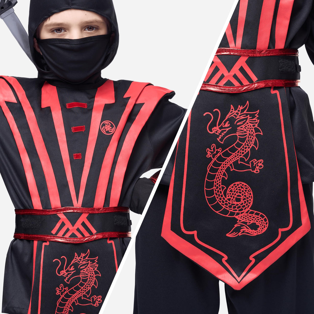 Disfraz de Ninja Rojo Cosplay Infantil, foto 5 de 7