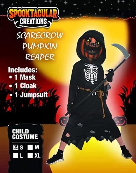 Disfraz de Parca Espantapájaros Calabaza para Niño, foto 2 de 7