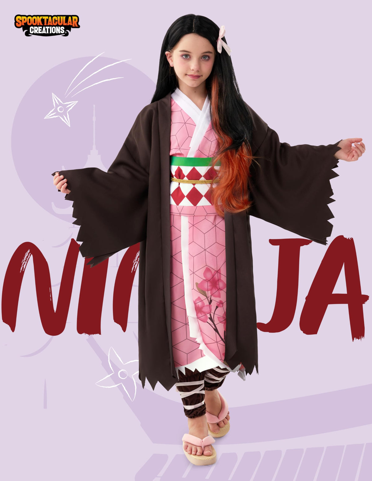Set Disfraz de Ninja Kimono para Niña, foto 2 de 6