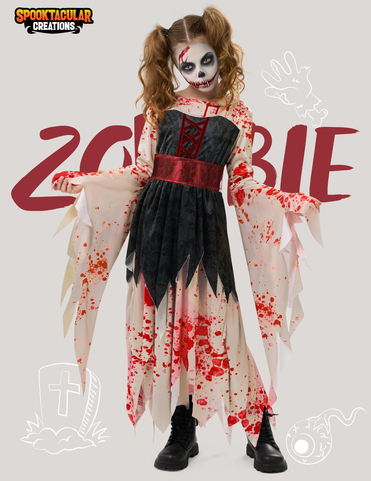Disfraz de Zombie para Niña, foto 2 de 6