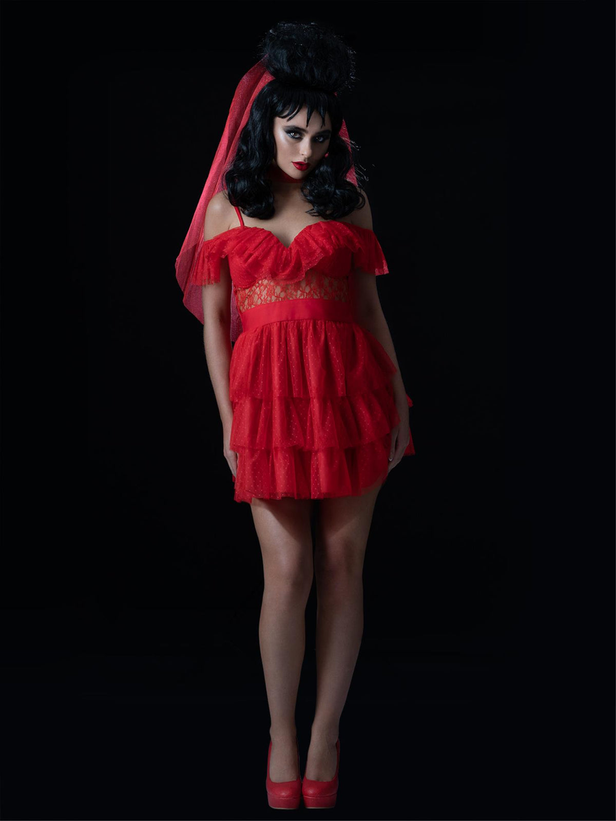 Disfraz Lydia Novia Vestido Corto - Beetlejuice, foto 4 de 5