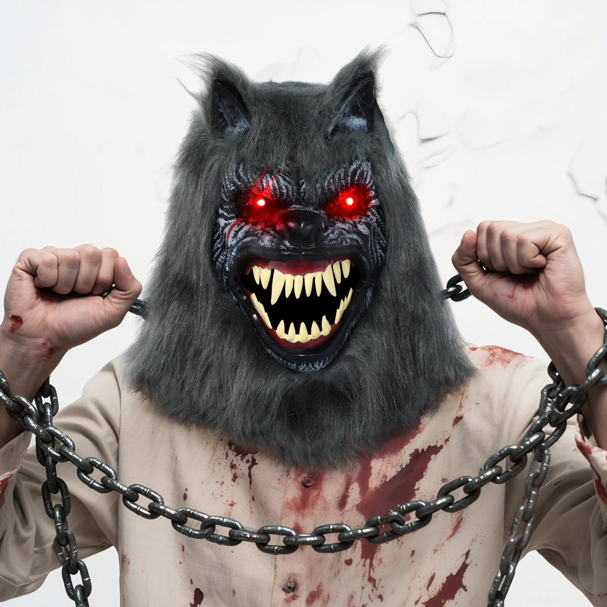 Máscara LED de Hombre Lobo con Mandíbula Móvil, foto 6 de 9