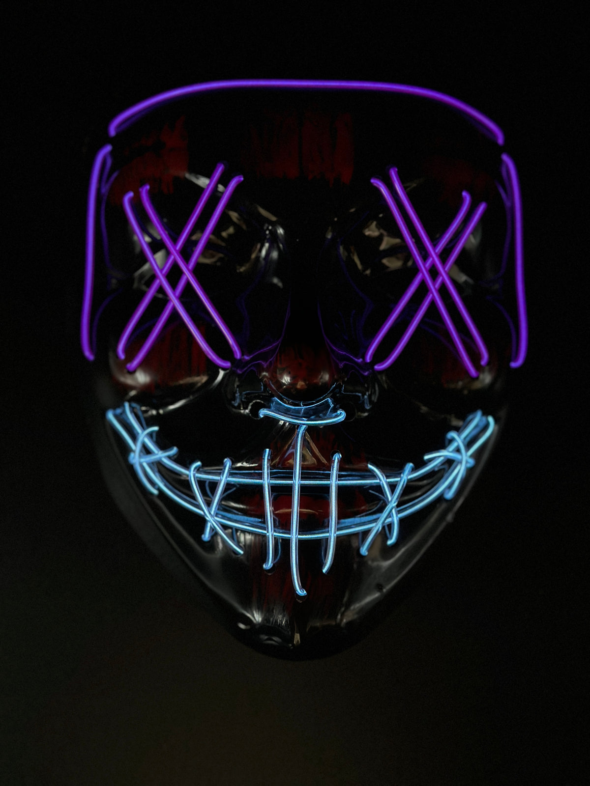 Máscara LED Neón Voltage Morado y Azul, foto 7 de 8