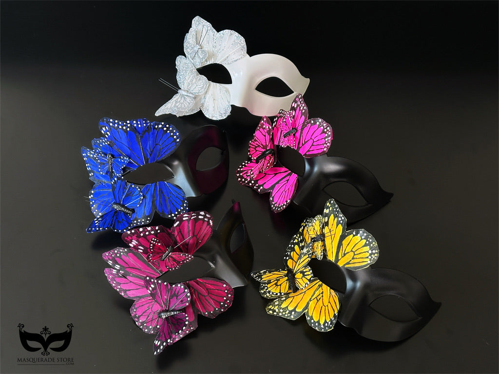 Máscara de Mariposa Monarca Negra y Amarilla, foto 9 de 9
